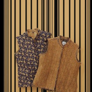 CHALEQUILLO SIN MANGAS DE ALGODON REVERSIBLE  NEGRO Y AMARILLO