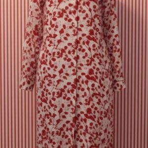 CAMISERO DE SEDA SATINADA DE HOJITAS BURDEOS