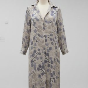 CAMISERO EN SEDA SATINADA EN CIRCULOS AZUL