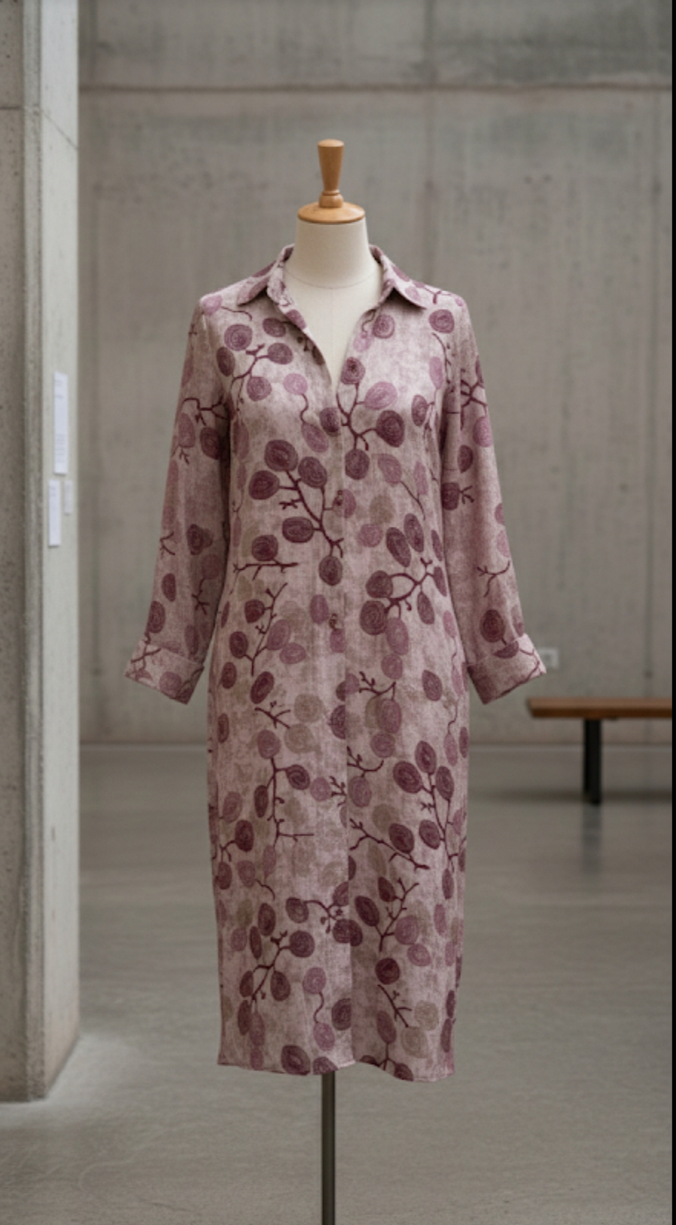 CAMISERO DE SEDA SATINADA EN ROSA-BURDEOS