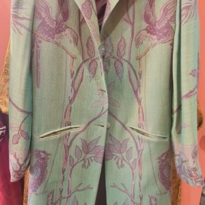 ABRIGO LARGO DE LANA CACHEMIRA Y SEDA VERDE AGUA